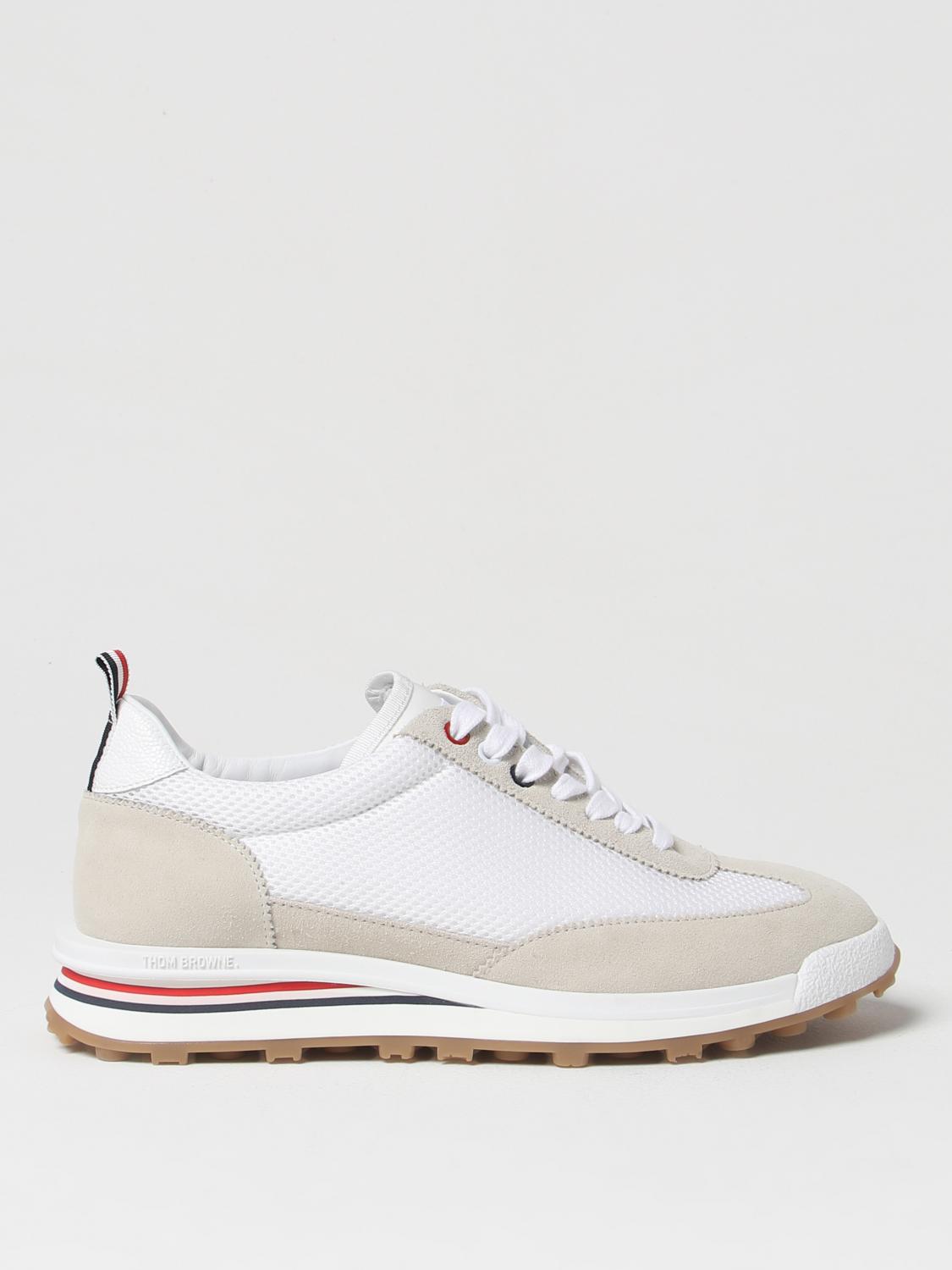 THOM BROWNE SNEAKERS: Sneakers Thom Browne in mesh e pelle scamosciata , Bianco - Img 1