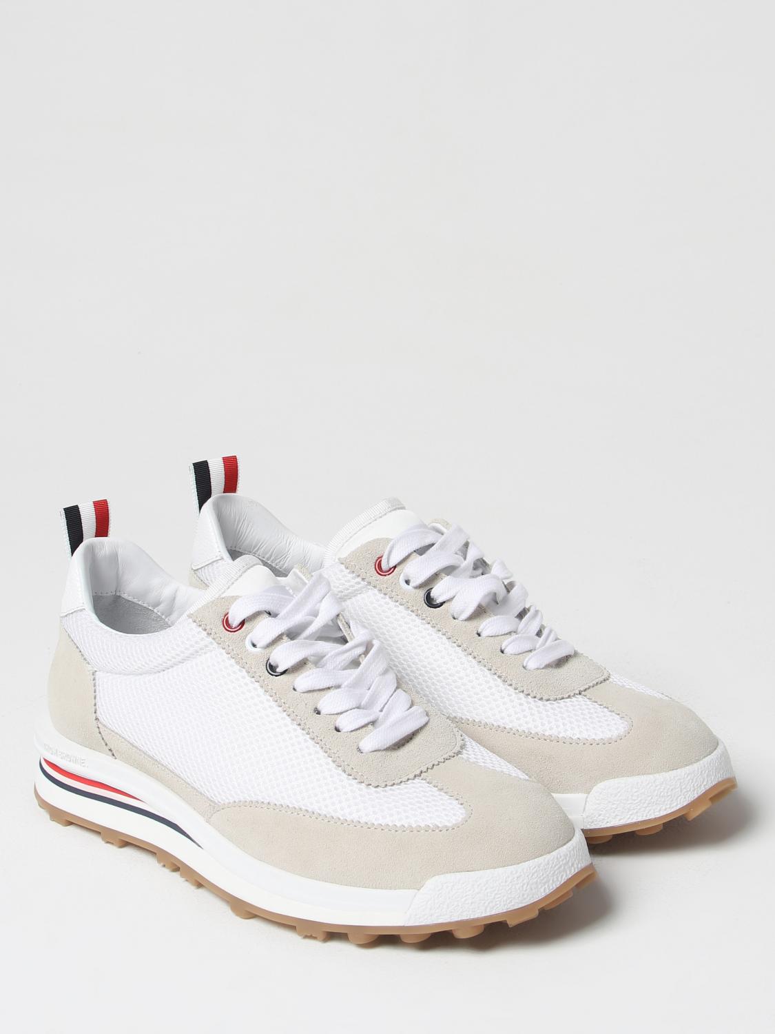 THOM BROWNE SNEAKERS: Sneakers Thom Browne in mesh e pelle scamosciata , Bianco - Img 2