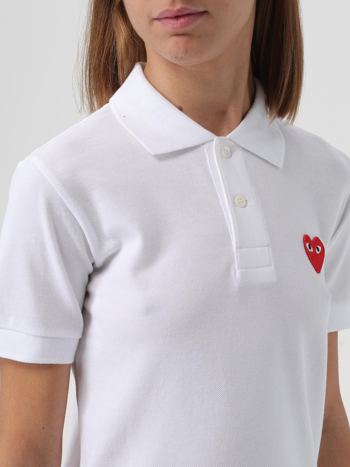 COMME des GARÇONS GIRL ホワイトポロシャツ ワンピース M COMME des GARCONS GIRL（コムデギャルソンガール）ワンピース 白