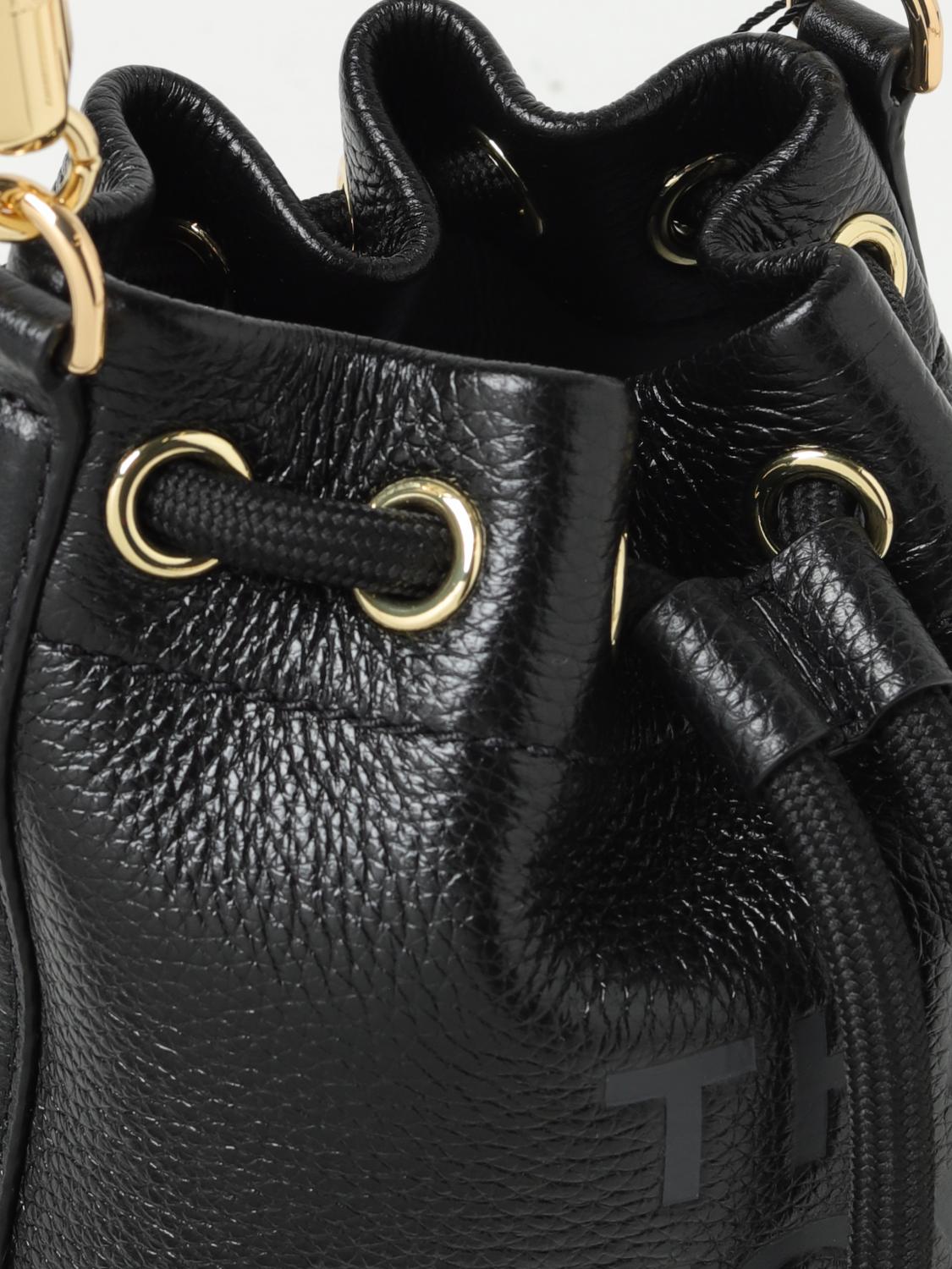 MARC JACOBS: The Mini Bucket Bag in grained leather - Black