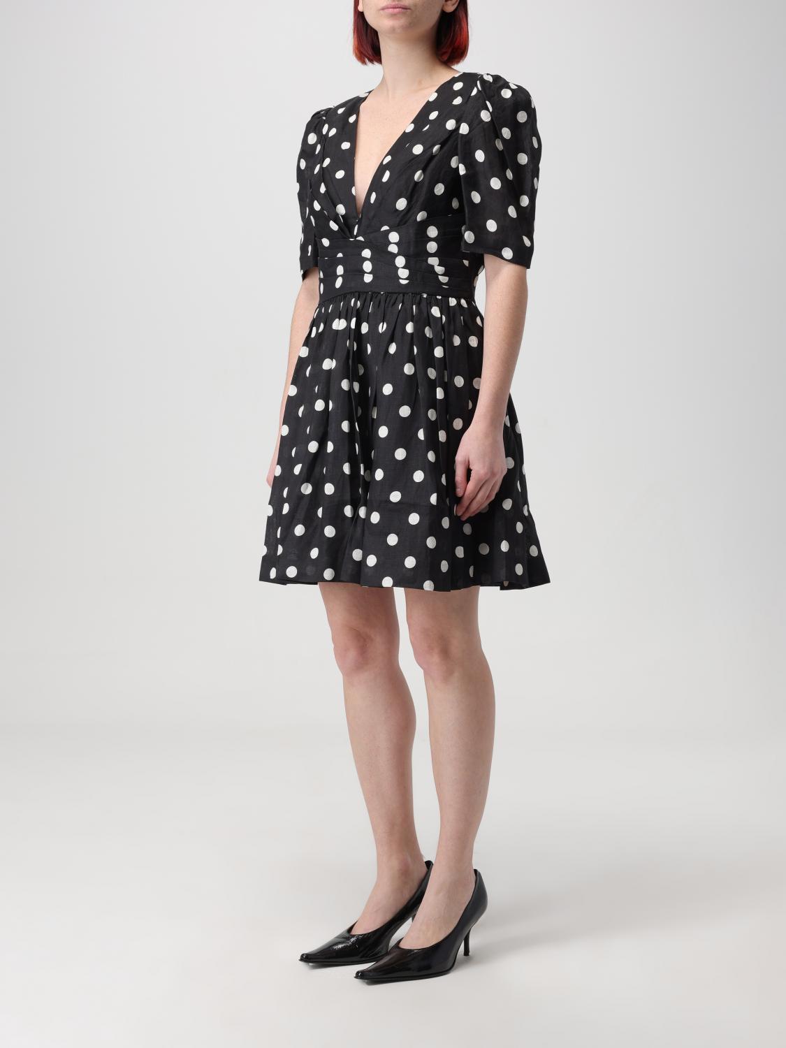 zimmermann black and white dress Zimmermann Polka Dot-print Pleated Dress – Runway Catalog main image 1