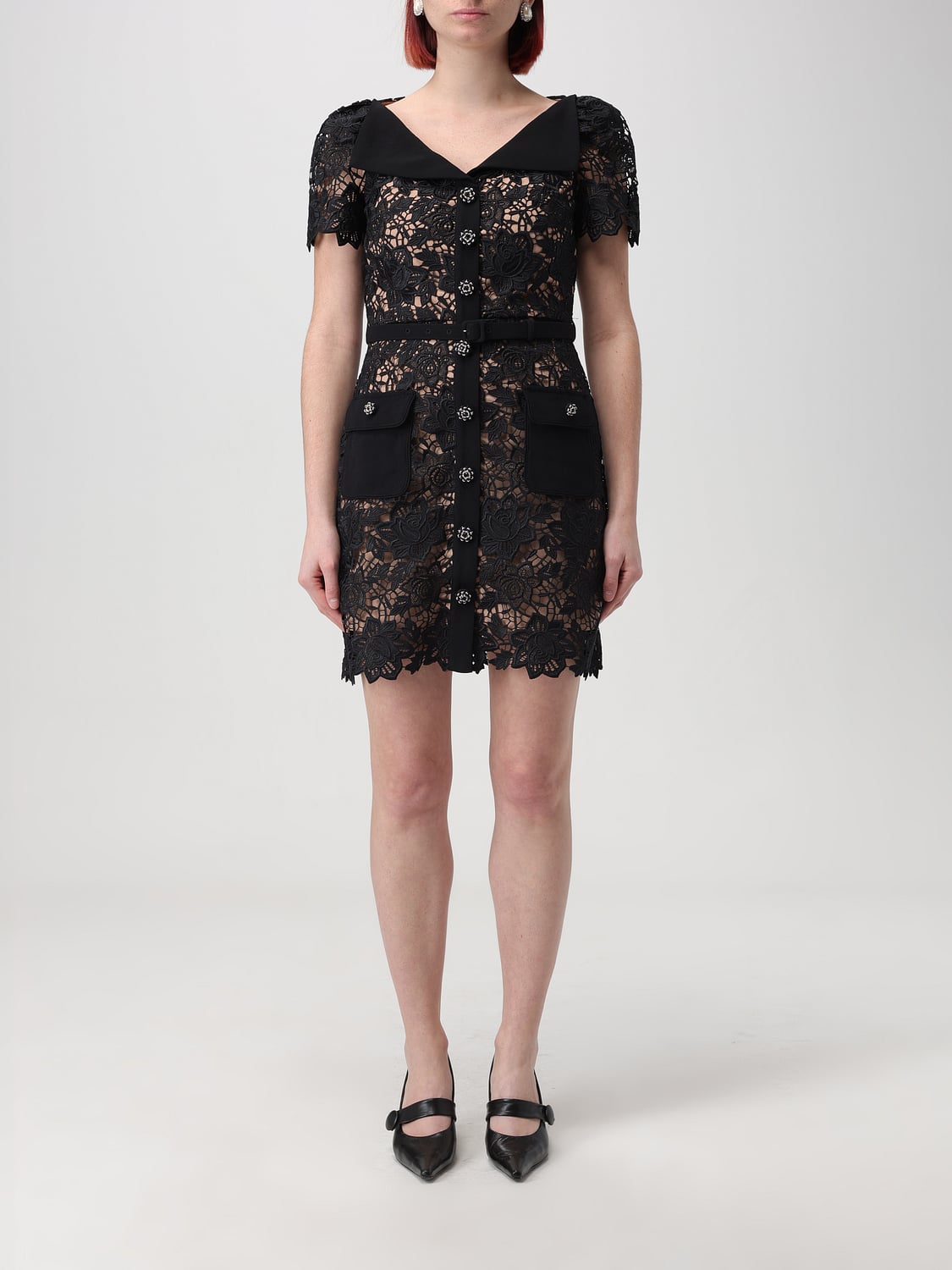 SELF-PORTRAIT VESTIDO: Vestido mujer Self-portrait, Negro - Img 1