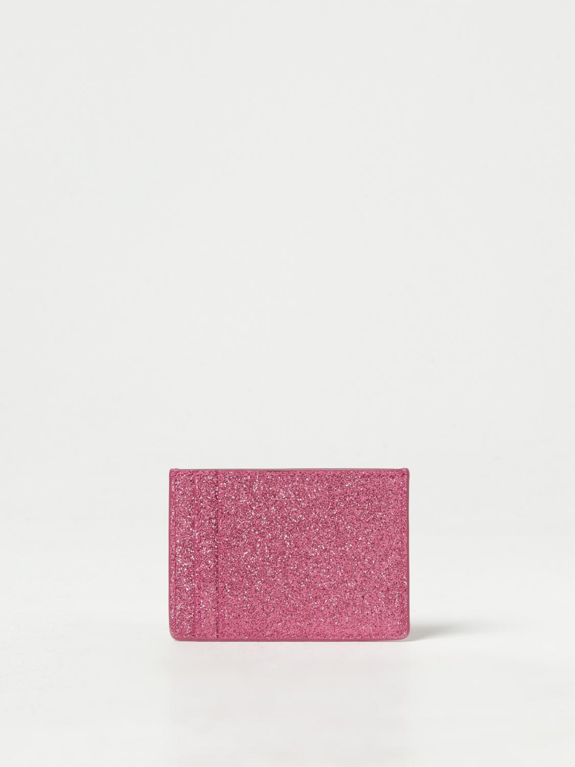 MARC JACOBS PORTAFOGLIO: Portacarte di credito The Galactic Marc Jacobs in pelle glitterata, Rosa - Img 2