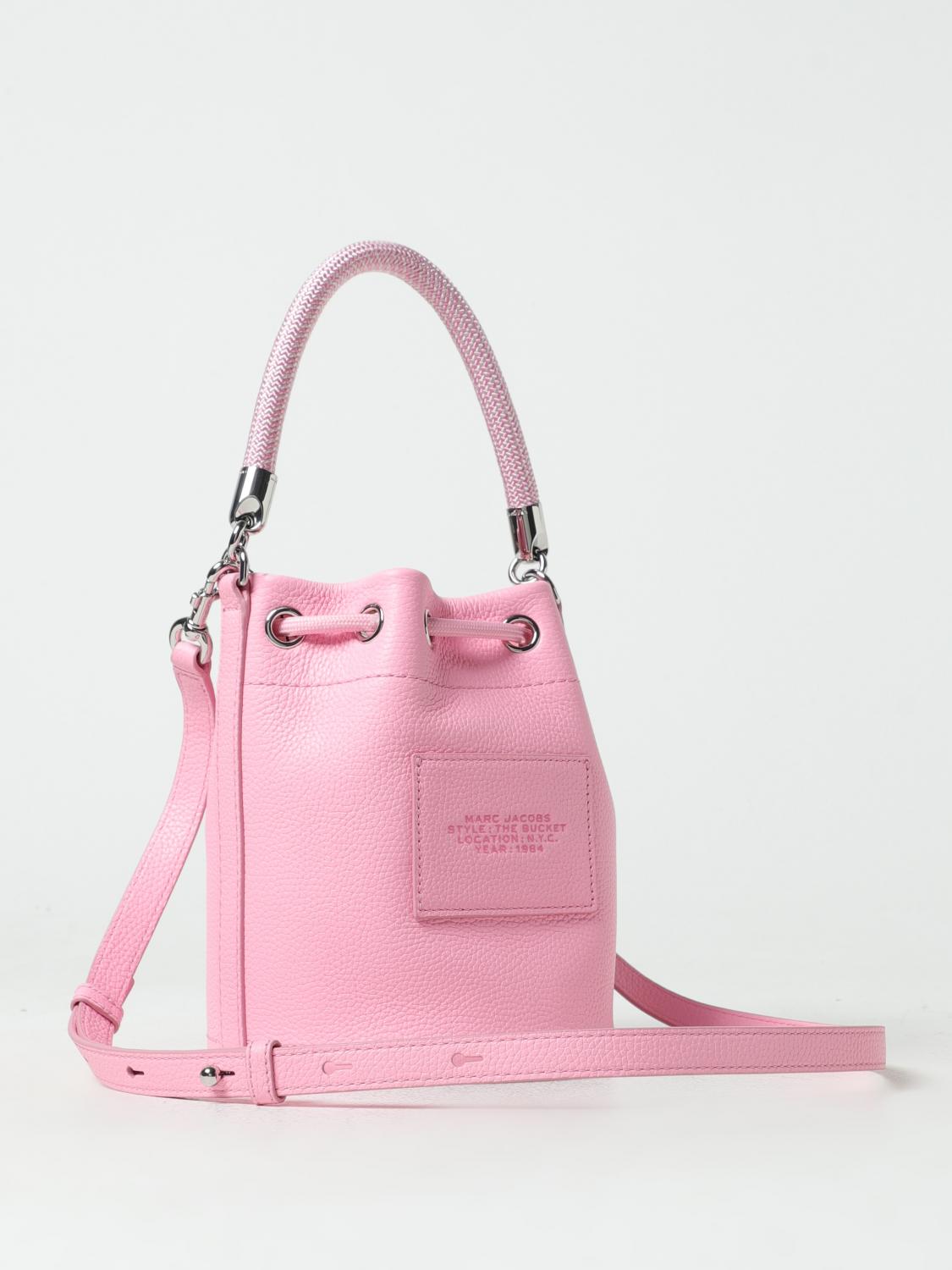 MARC JACOBS BORSA MINI: Borsa The Bucket Bag Marc Jacobs in pelle a grana, Rosa - Img 2