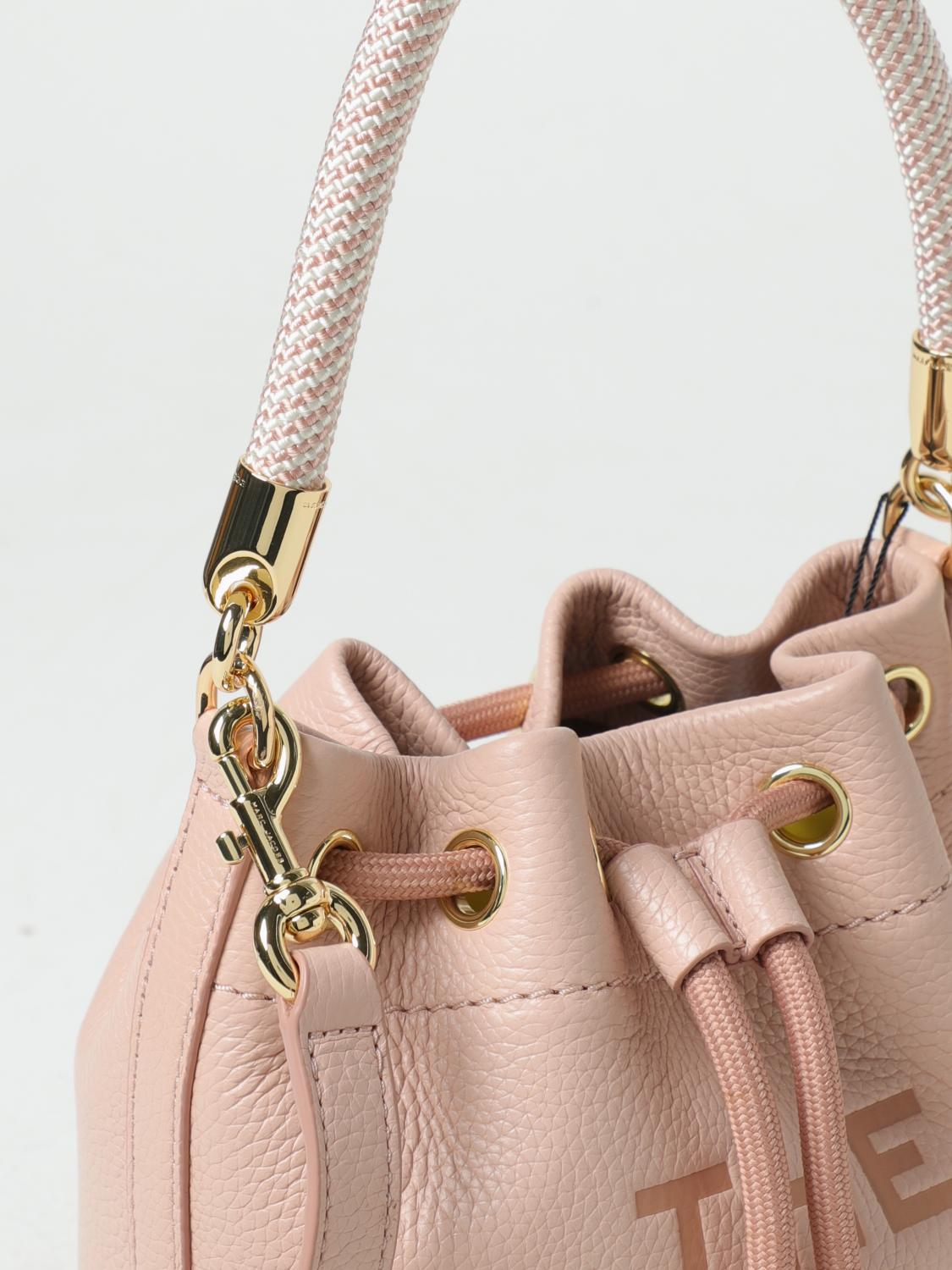 MARC JACOBS BORSA MINI: Borsa The Bucket Bag Marc Jacobs in pelle a grana, Confetto - Img 3
