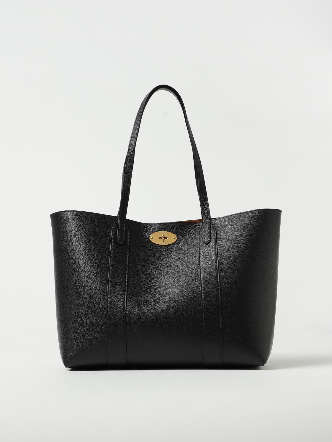 MULBERRY Bayswater bag in micro grained leather Black Mulberry tote bags HH4589205 online at GIGLIO.COM