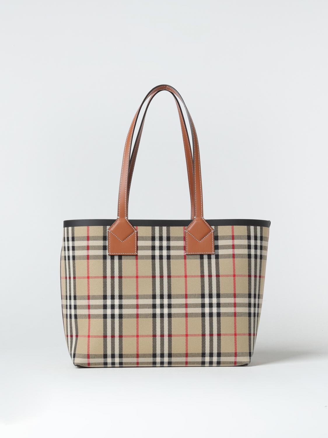 Burberry bag in canvas and leather with Vintage Check jacquard