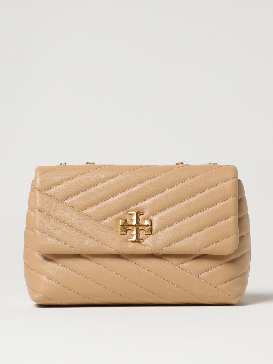 TORY BURCH BORSA A SPALLA: Borsa Kira Tory Burch in pelle trapuntata, Sabbia - Img 1