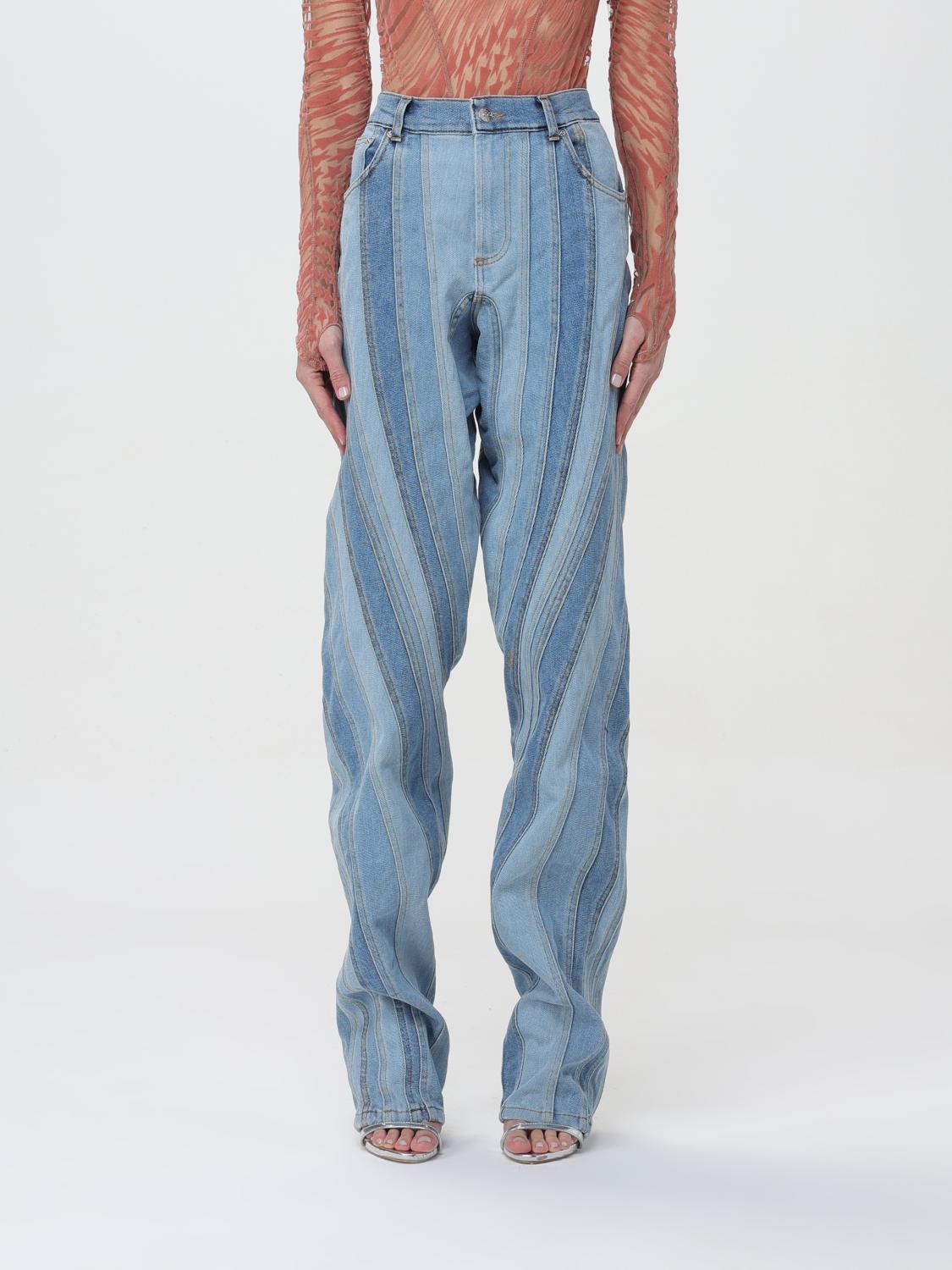 デニム・ジーパン MUGLER Woman Jeans Blue 23W6PA0327280 6048 Mugler Outlet: Pants woman - Blue | Mugler jeans