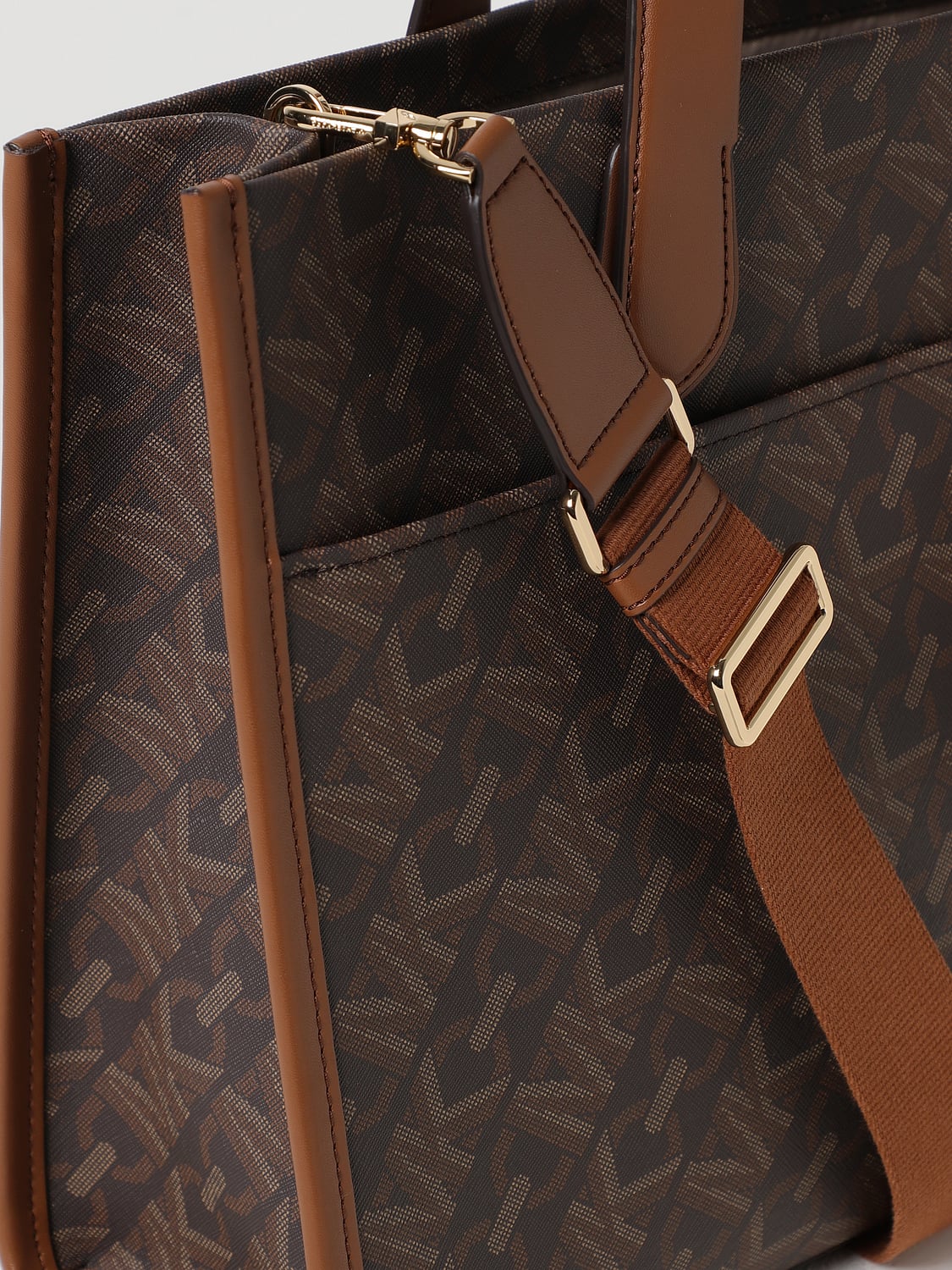 MICHAEL KORS BORSA TOTE: Borsa Gigi Michael Kors in tessuto spalmato, Marrone - Img 3