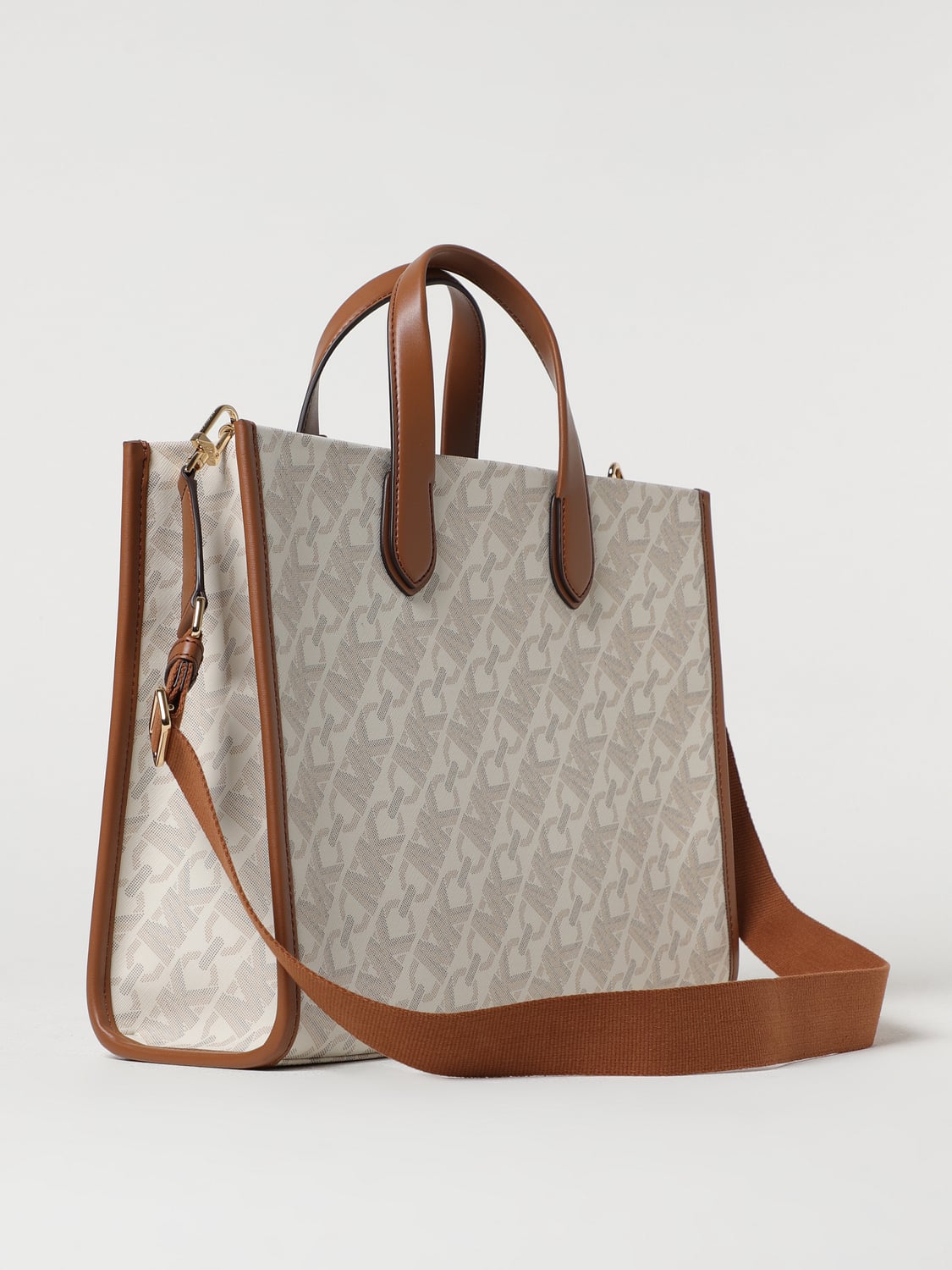 MICHAEL KORS BORSA TOTE: Borsa Gigi Michael Kors in tessuto spalmato, Panna - Img 2