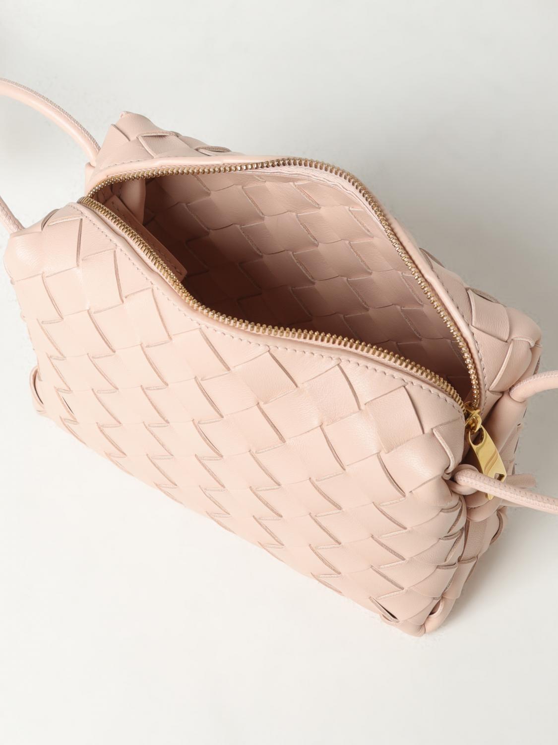 Bottega Veneta Mini Loop bag in woven leather - Pink | 723547V1G11
