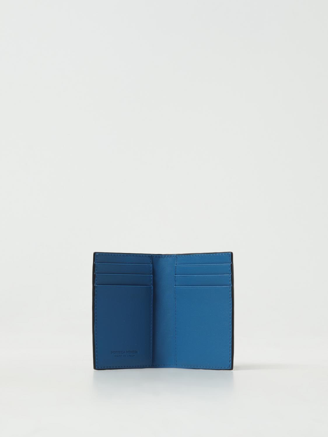 BOTTEGA VENETA WALLET: Bottega Veneta credit card holder in woven leather, Blue - Img 2