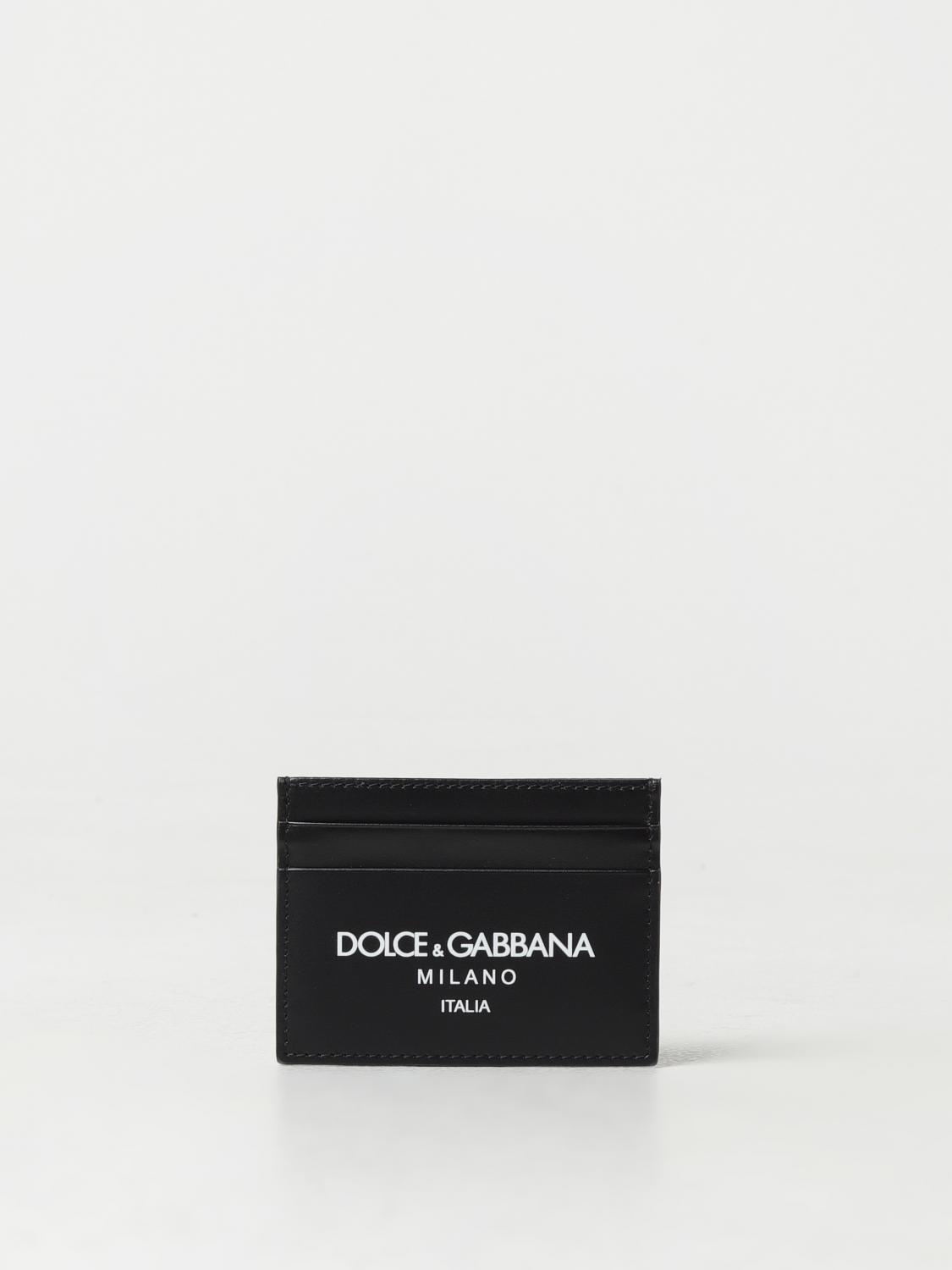 DOLCE & GABBANA PORTAFOGLIO: Portacarte di credito Dolce & Gabbana in pelle, Nero - Img 1