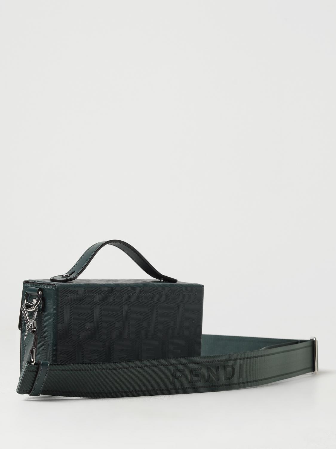 FENDI BORSA A TRACOLLA: Borsa Baguette Soft Trunk Fendi in pelle lavorata, Verde - Img 2