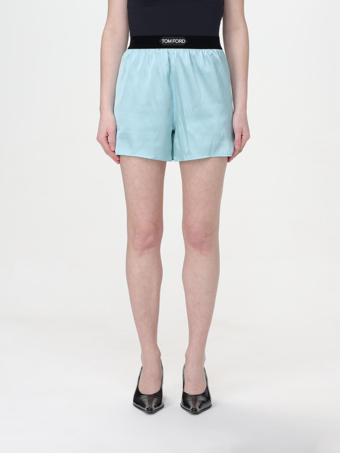 TOM FORD: Pantaloncino in seta - Acqua | Pantaloncino Tom