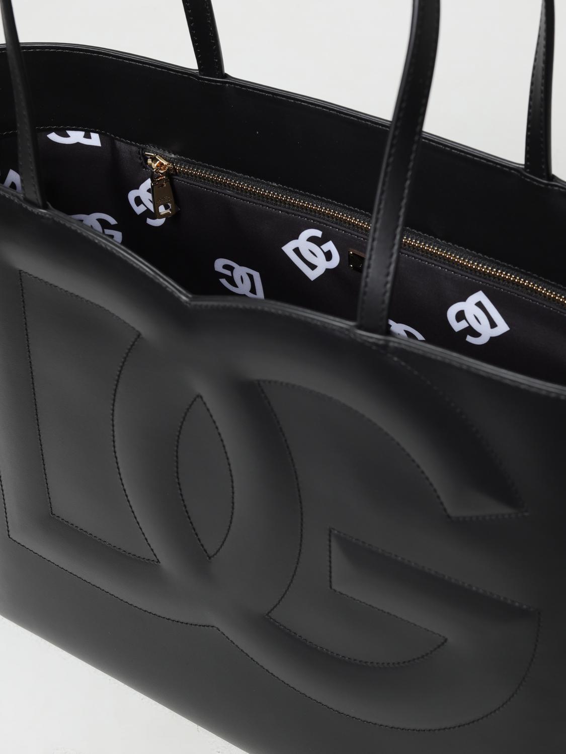 DOLCE & GABBANA TOTE BAGS: Dolce & Gabbana bag in leather with monogram, Black - Img 4