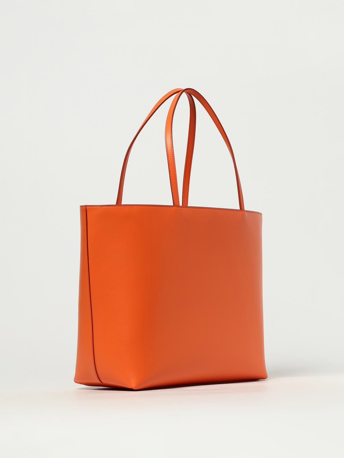 DOLCE & GABBANA BORSA TOTE: Borsa Dolce & Gabbana in pelle con monogram, Arancione - Img 2