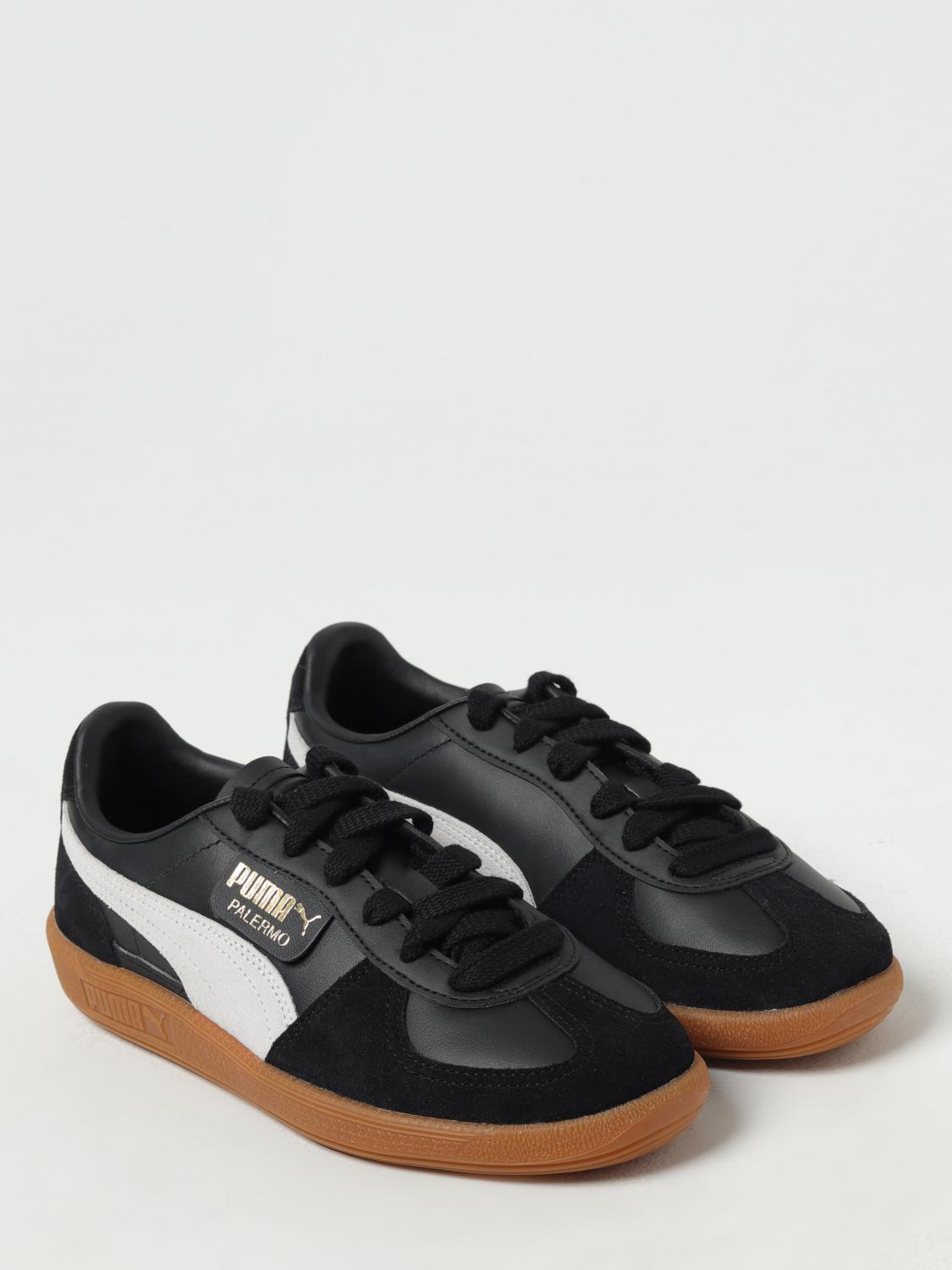 PUMA SNEAKERS: Puma Palermo leather sneakers with logo, Black - Img 2