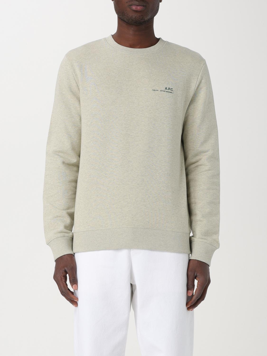 A.P.C. FELPA: Felpa a girocollo A.P.C. in jersey di cotone stretch, Verde - Img 1