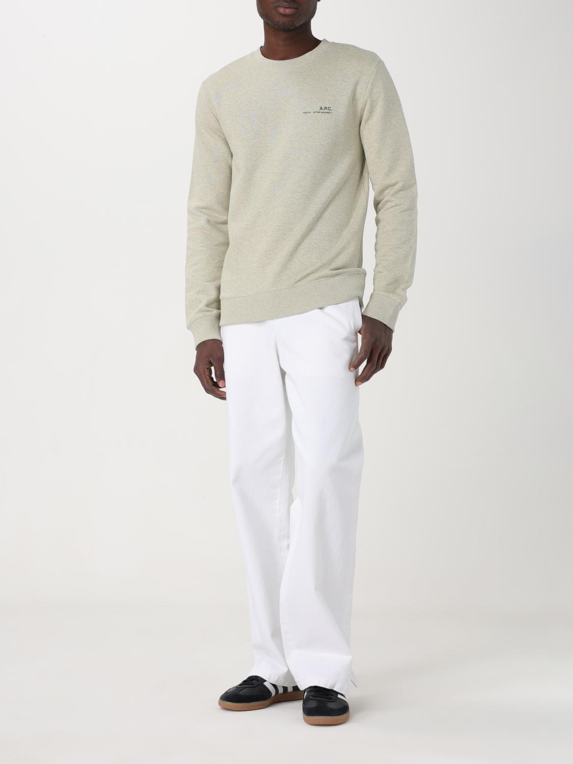 A.P.C. FELPA: Felpa a girocollo A.P.C. in jersey di cotone stretch, Verde - Img 2