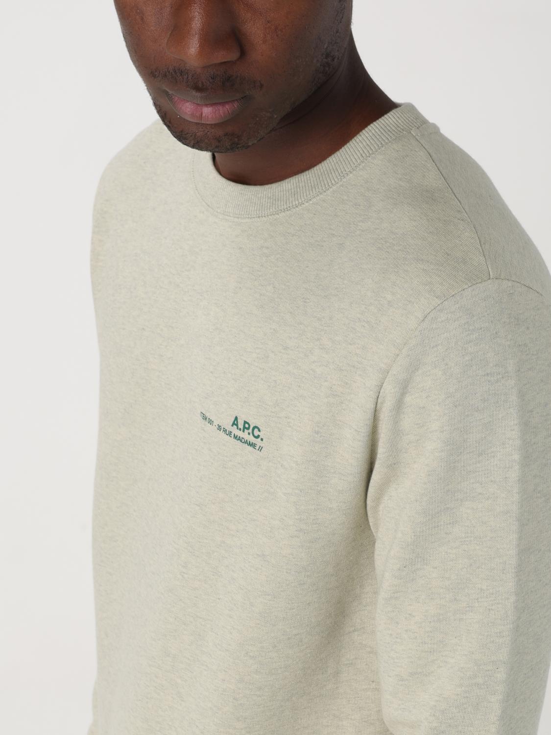 A.P.C. FELPA: Felpa a girocollo A.P.C. in jersey di cotone stretch, Verde - Img 4