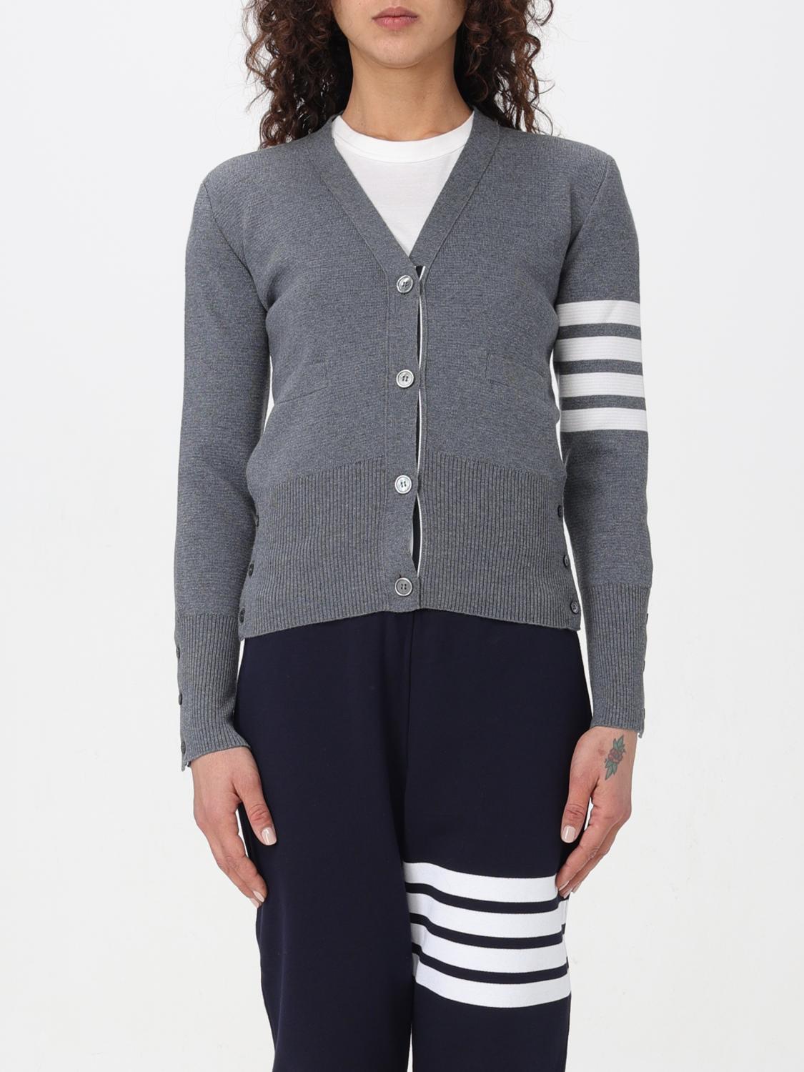 THOM BROWNE MAGLIA: Cardigan 4-bar Thom Browne, Grigio - Img 1