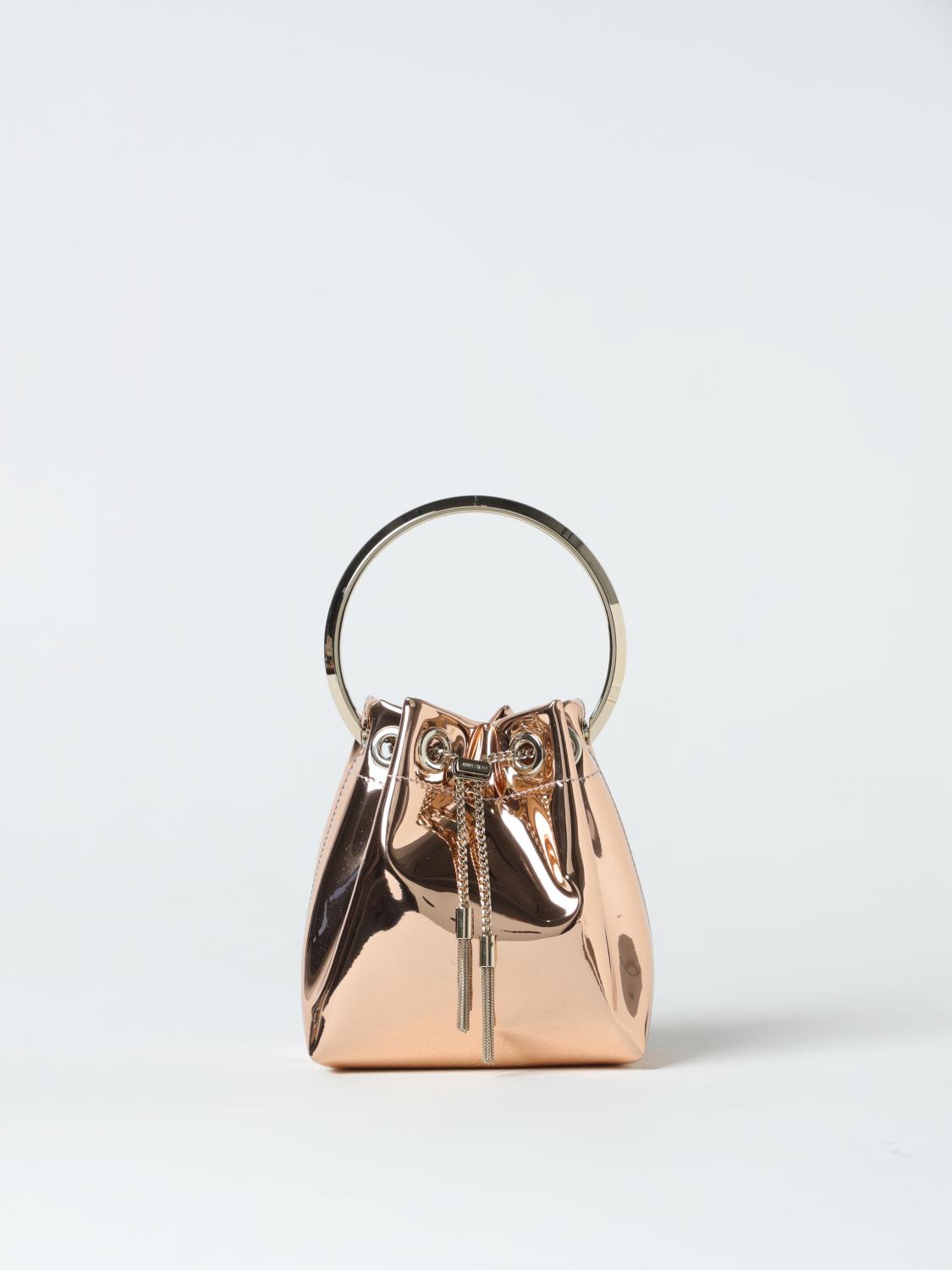 JIMMY CHOO MINITASCHE: Bon Bon Jimmy Choo Tasche aus laminiertem Leder, Pink - Img 1
