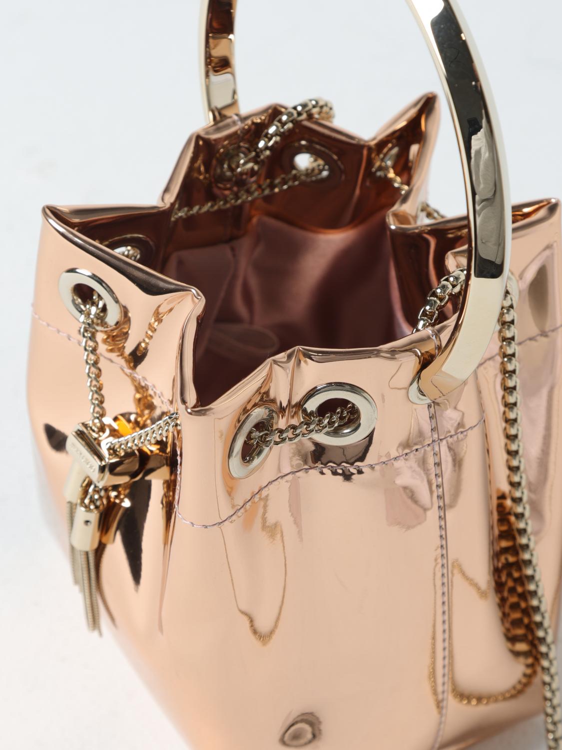 JIMMY CHOO MINITASCHE: Bon Bon Jimmy Choo Tasche aus laminiertem Leder, Pink - Img 4