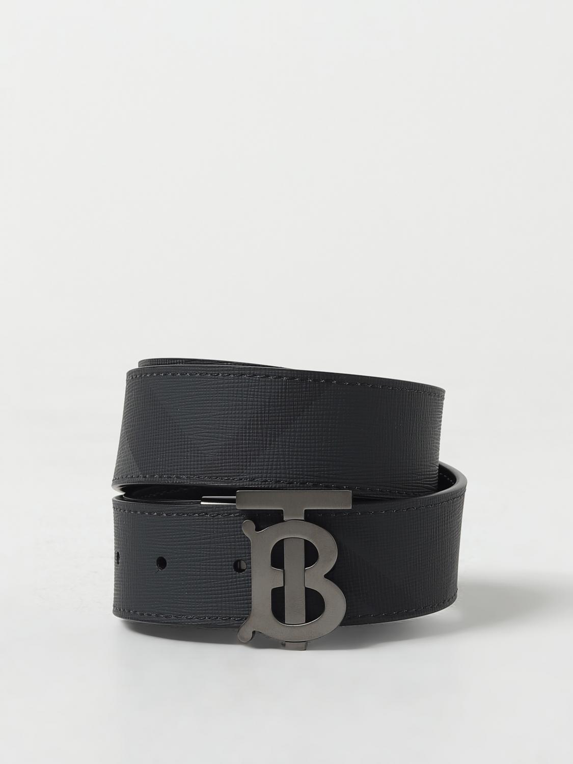 BURBERRY Belt men Grey Burberry belt 8065339 online at GIGLIO.COM