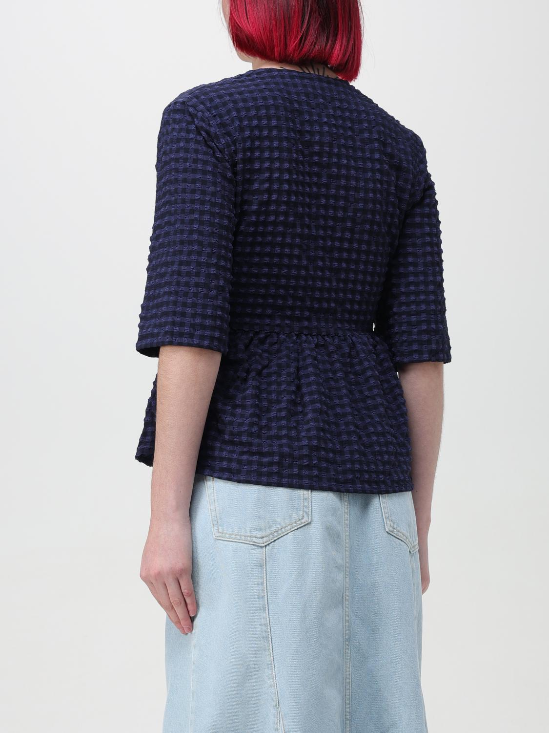 GANNI TOP: Camicia a quadretti Ganni, Blue - Img 3