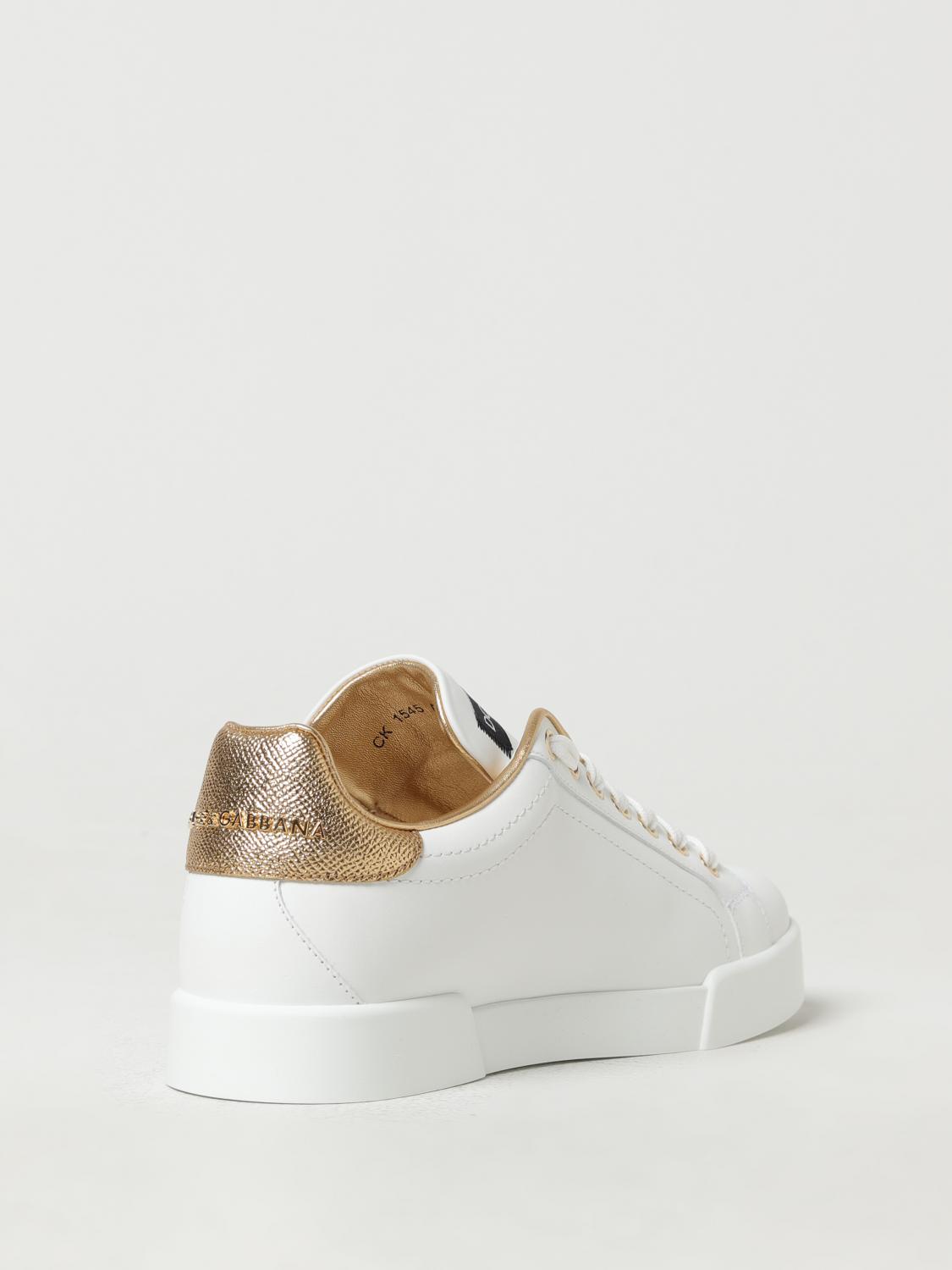 Dolce & Gabbana Portofino sneakers in leather with logo - White