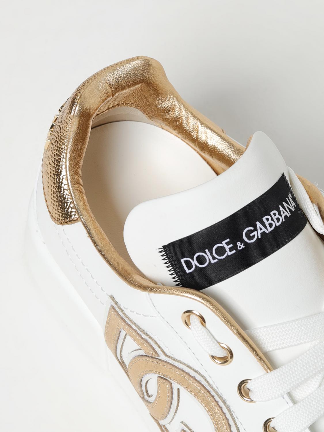 Dolce & Gabbana Portofino sneakers in leather with logo - White