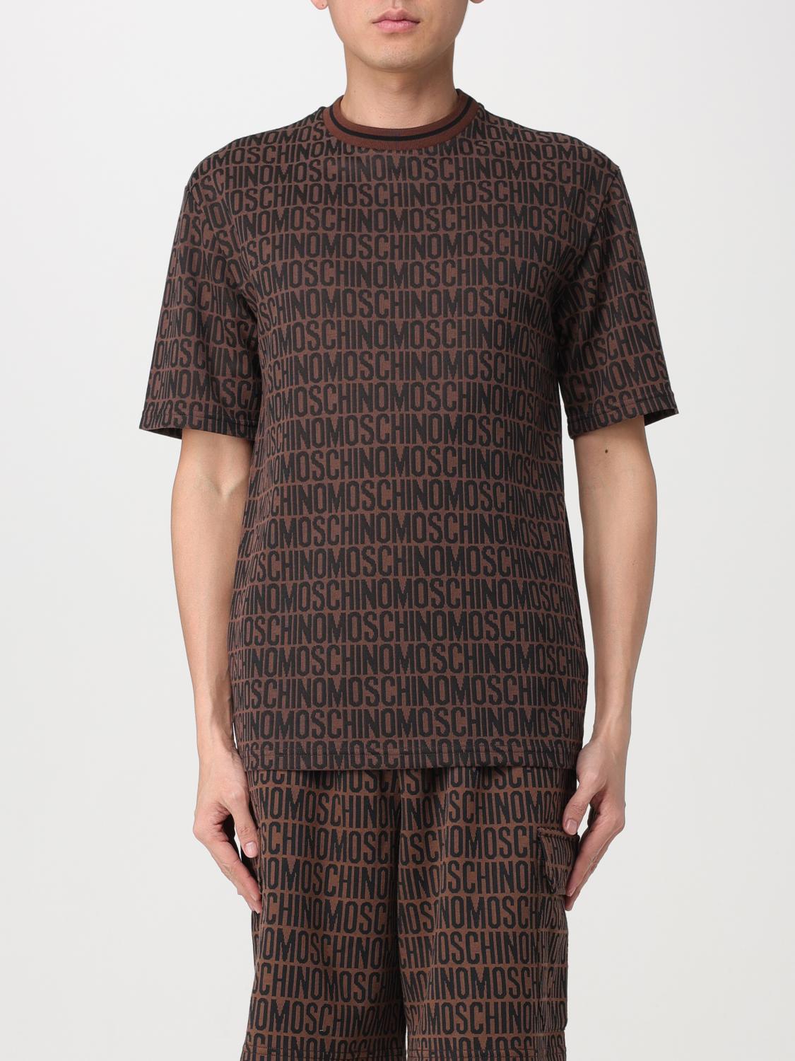 MOSCHINO COUTURE CAMISETA: Camiseta Moschino Couture con logo integral, Marrón - Img 1