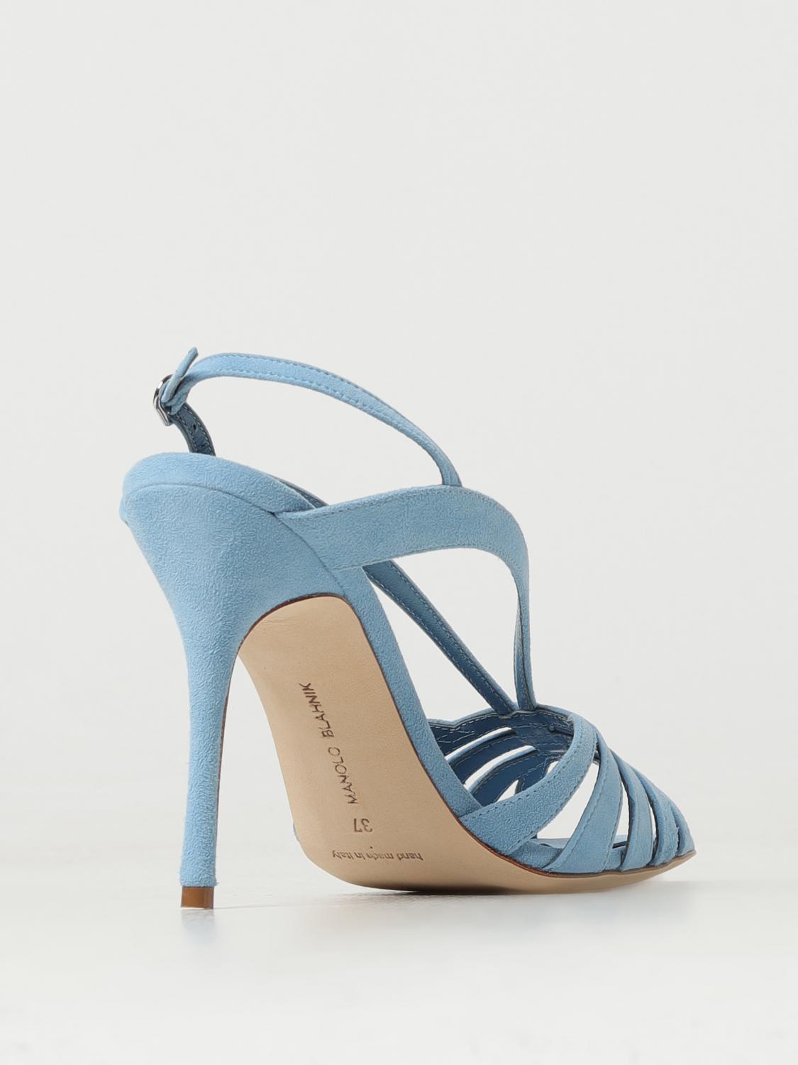 Manolo Blahnik Sardina sandals in suede - Blue | 4231648 | GIGLIO.COM