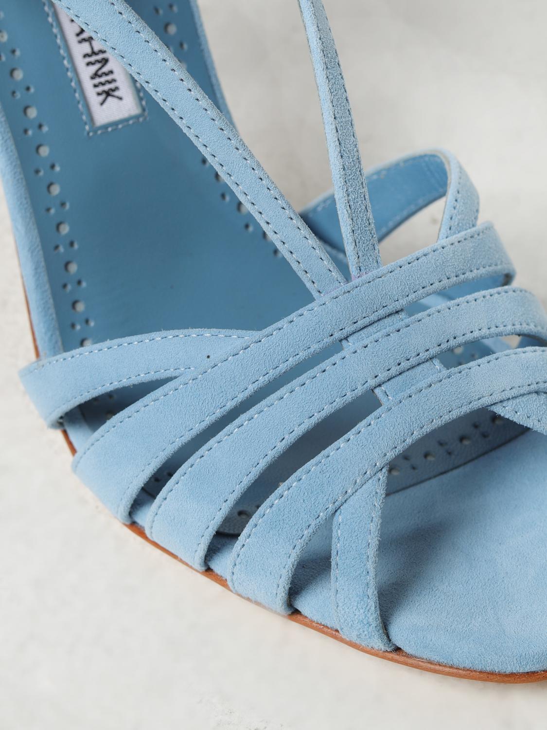 Manolo Blahnik Sardina sandals in suede - Blue | 4231648 | GIGLIO.COM