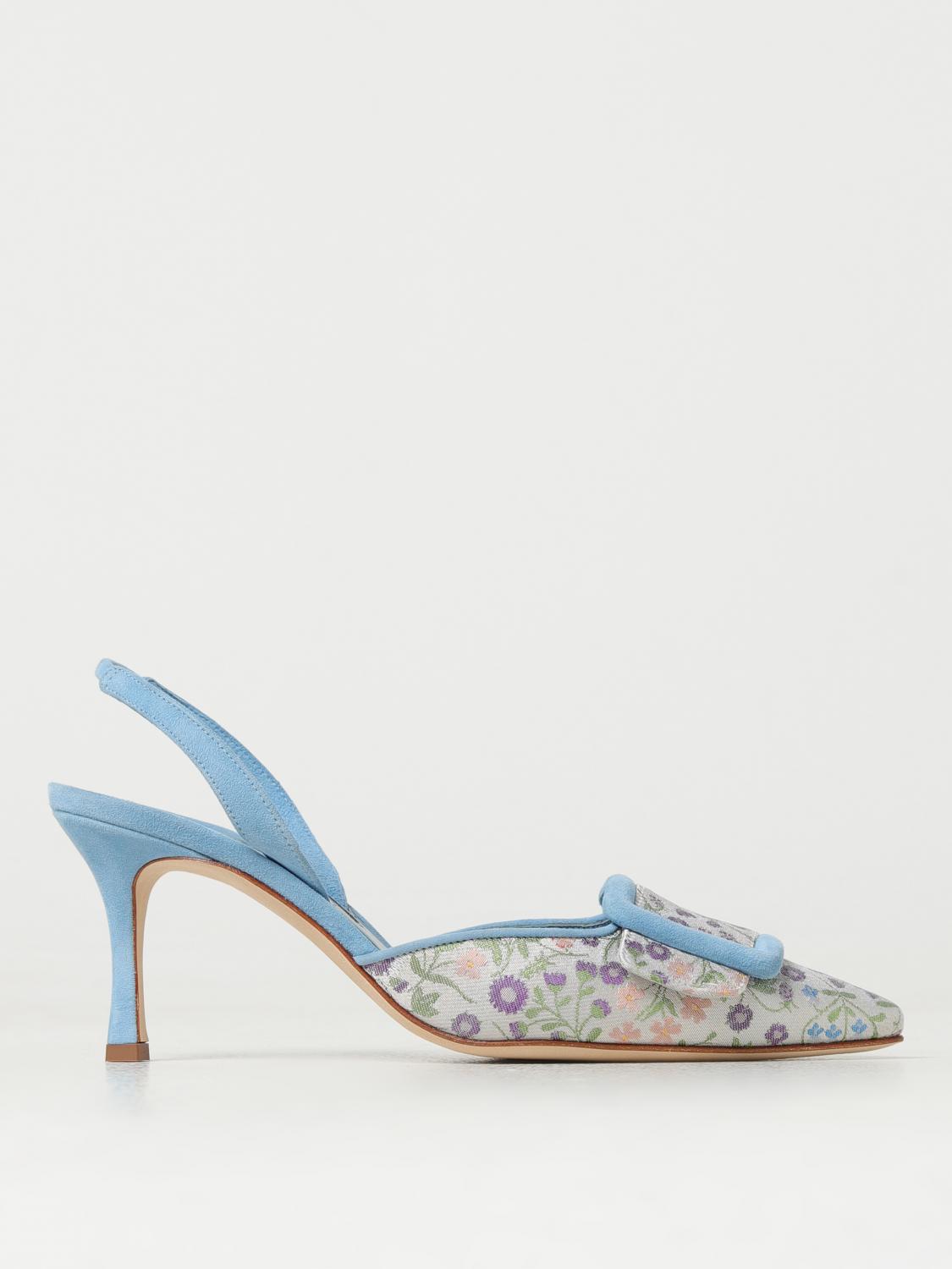 Manolo Blahnik Mayslibi slingbacks in fabric with jacquard floral