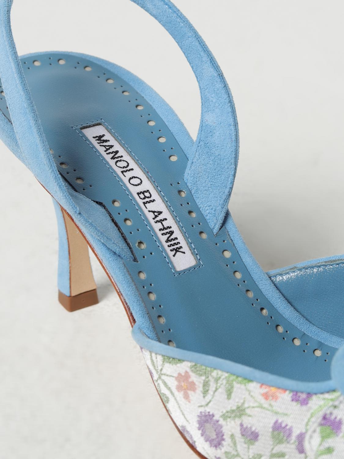 MANOLO BLAHNIK: Mayslibi slingbacks in fabric with jacquard MANOLO BLAHNIK: Mayslibi slingbacks in fabric with jacquard