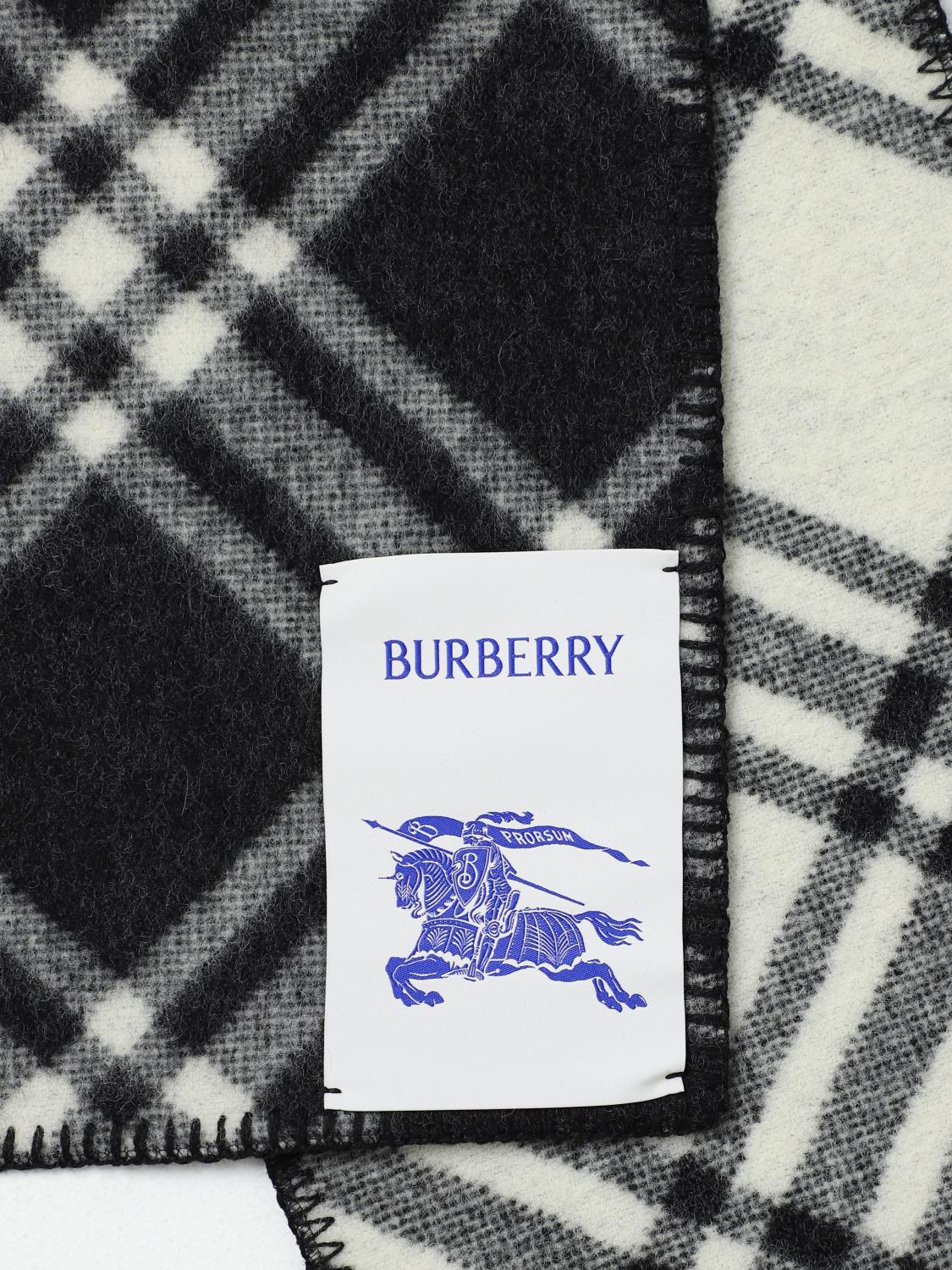 BURBERRY スカーフ: Burberry チェック ウールスカーフ, ブラック - Img 4
