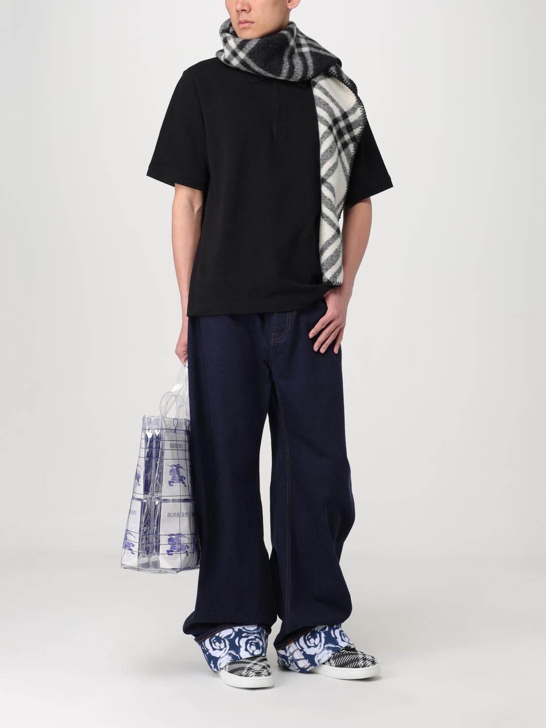 BURBERRY スカーフ: Burberry チェック ウールスカーフ, ブラック - Img 5