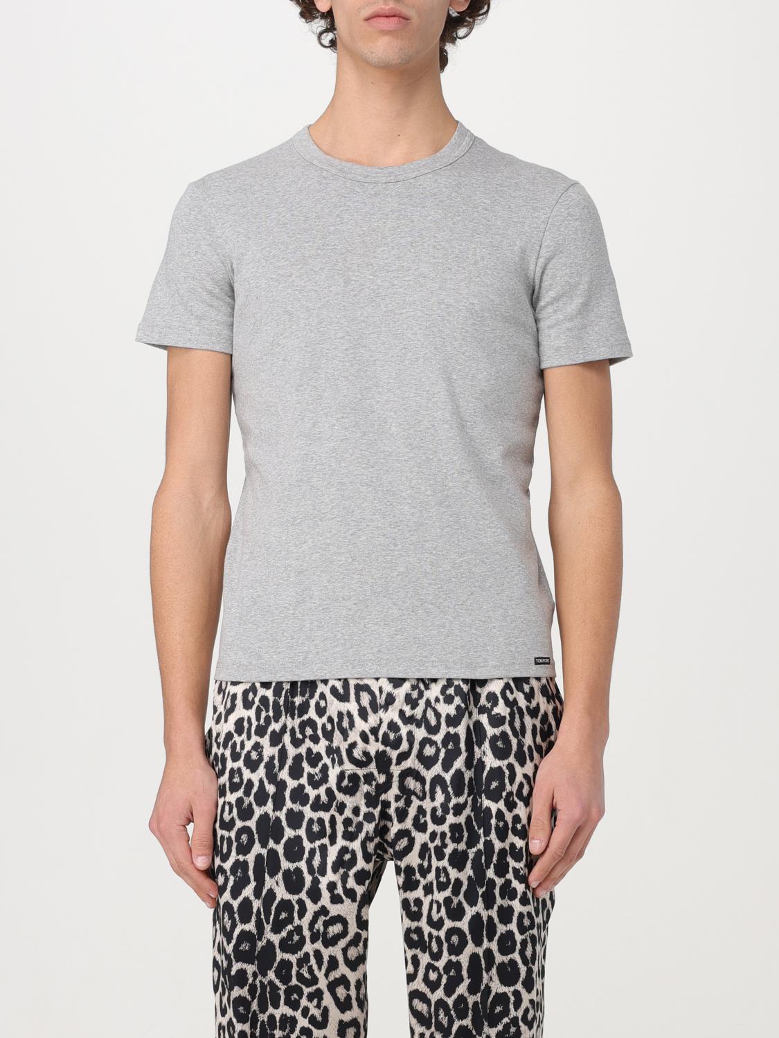 TOM FORD T-SHIRT: T-shirt Tom Ford in jersey di cotone , Grigio - Img 2