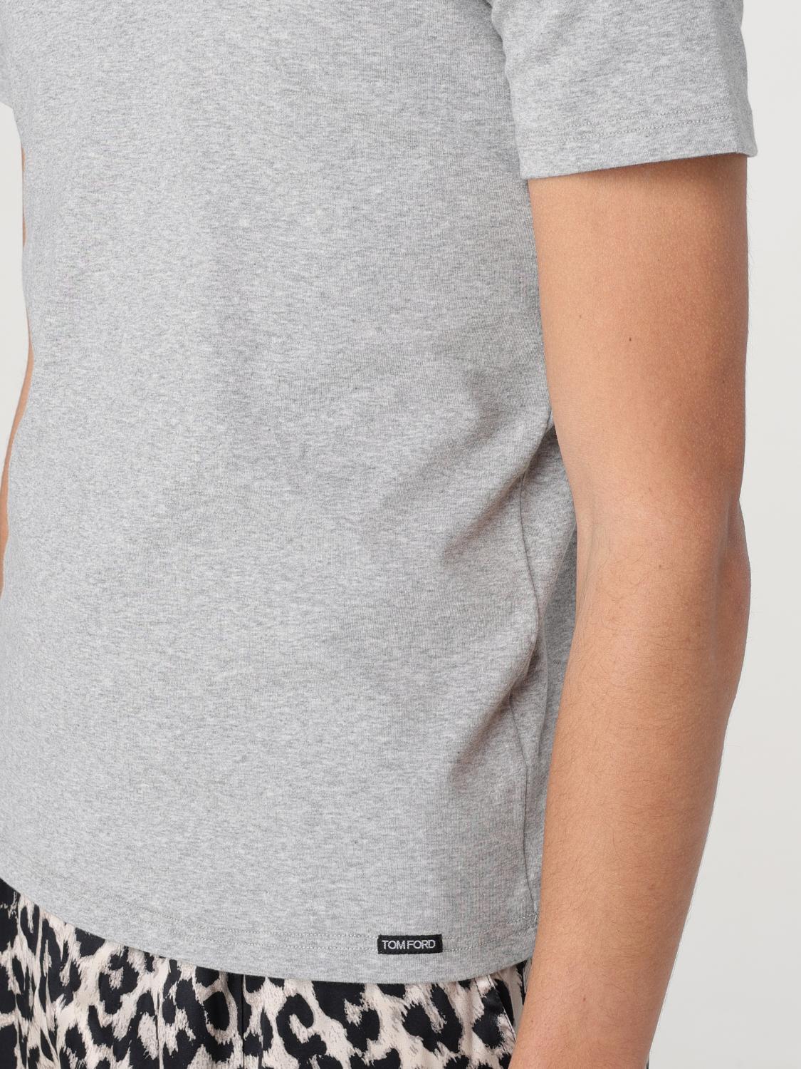 TOM FORD T-SHIRT: T-shirt Tom Ford in jersey di cotone , Grigio - Img 5