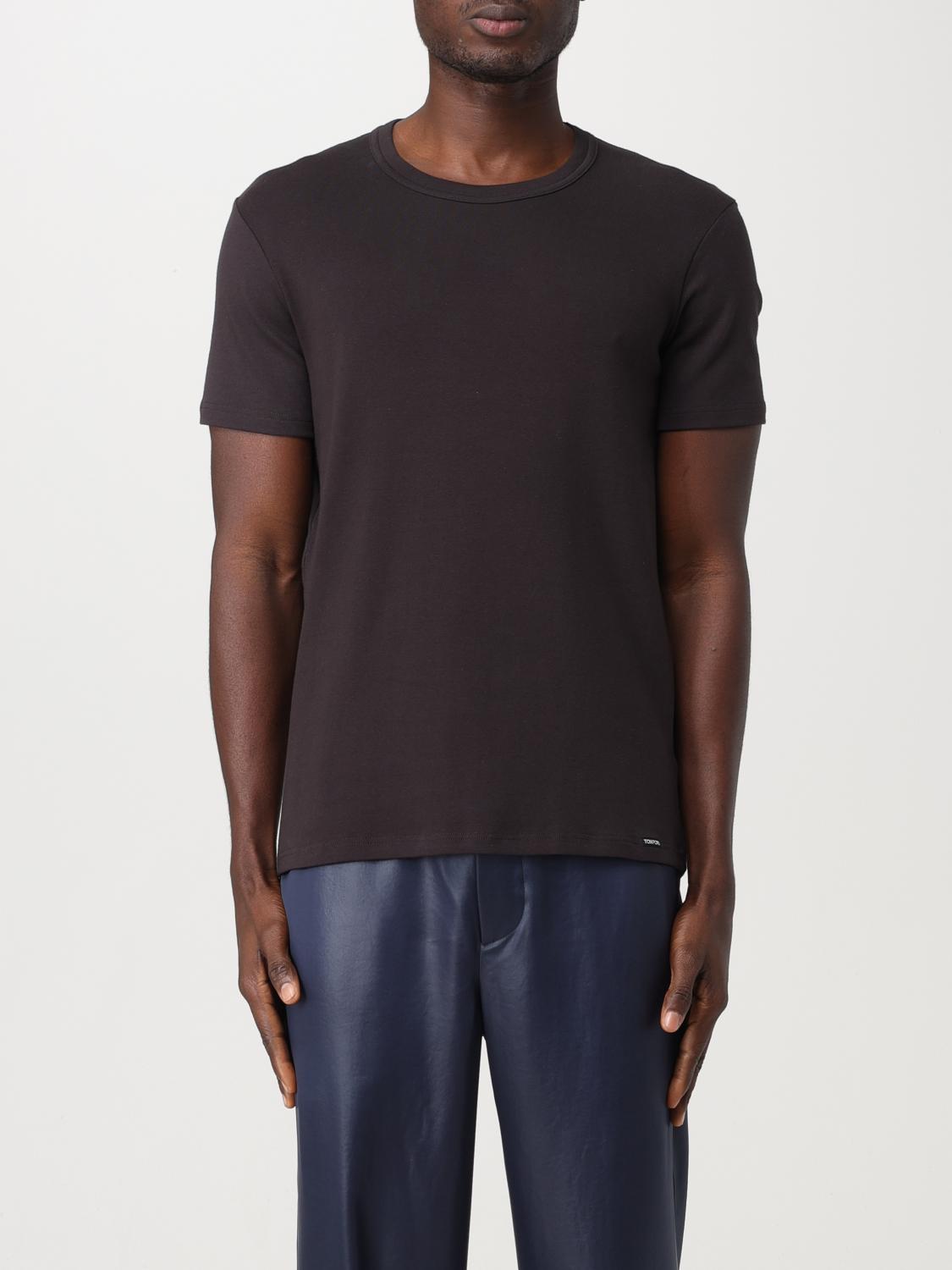 TOM FORD T-SHIRT: T-shirt Tom Ford in jersey di cotone , Marrone - Img 2