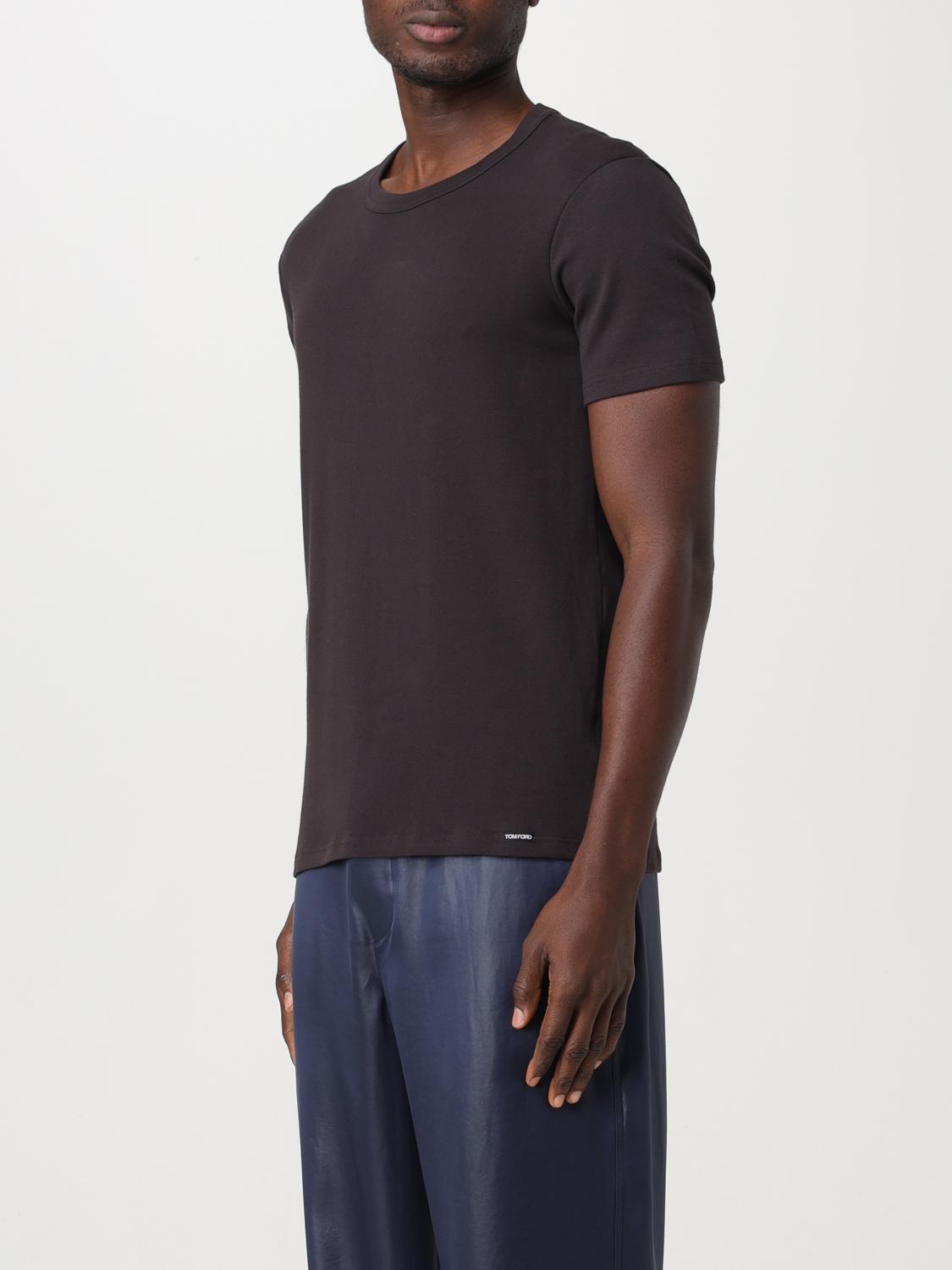 TOM FORD T-SHIRT: T-shirt Tom Ford in jersey di cotone , Marrone - Img 4