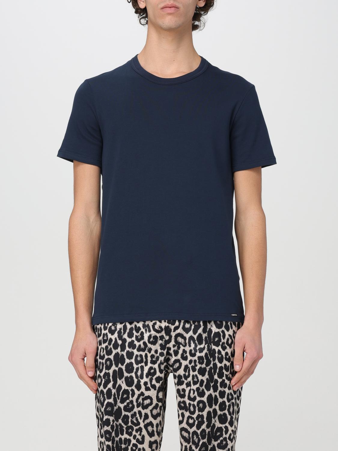 TOM FORD T-SHIRT: T-shirt Tom Ford in jersey di cotone , Blue 1 - Img 2