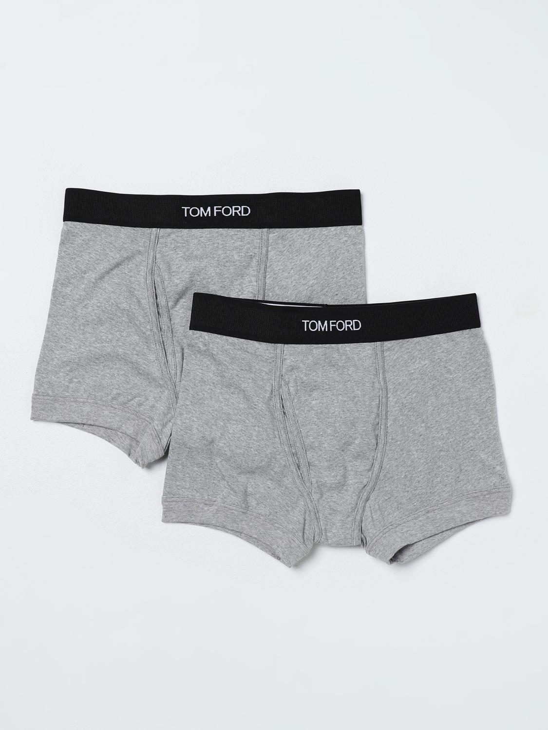 TOM FORD ROPA INTERIOR: Set de 2 bóxers Tom Ford de algodón elástico, Gris - Img 1