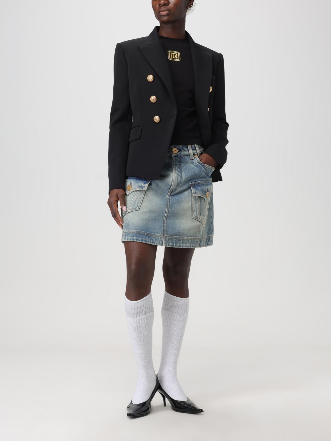 BALMAIN｜BLAZERS (CF1SG008WB08 0PA) BALMAIN: Blazer woman - Black | Balmain blazer CF1SG008WB08