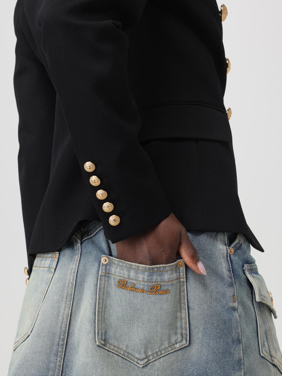 BALMAIN｜BLAZERS (CF1SG008WB08 0PA) BALMAIN: Blazer woman - Black | Balmain blazer CF1SG008WB08