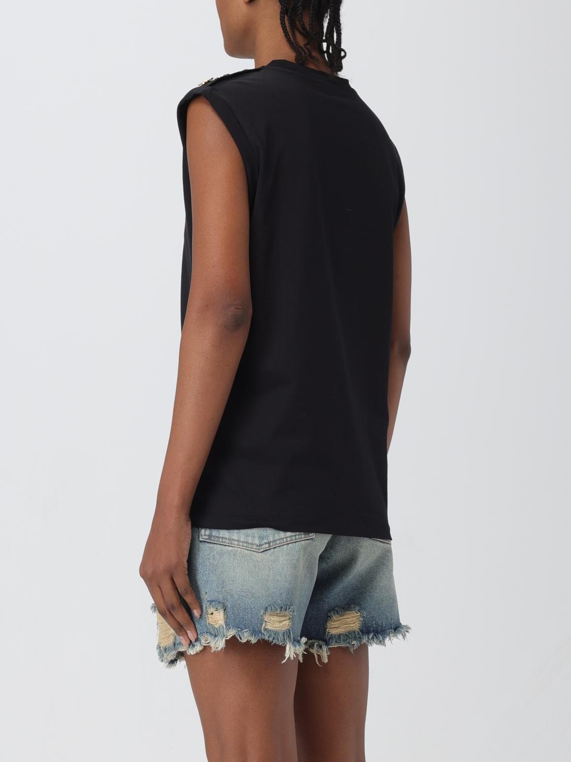 BALMAIN CAMISETA: Camiseta mujer Balmain, Negro - Img 3