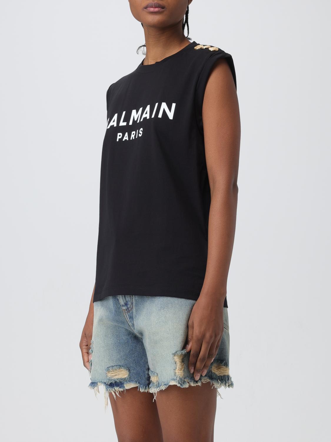 BALMAIN CAMISETA: Camiseta mujer Balmain, Negro - Img 4